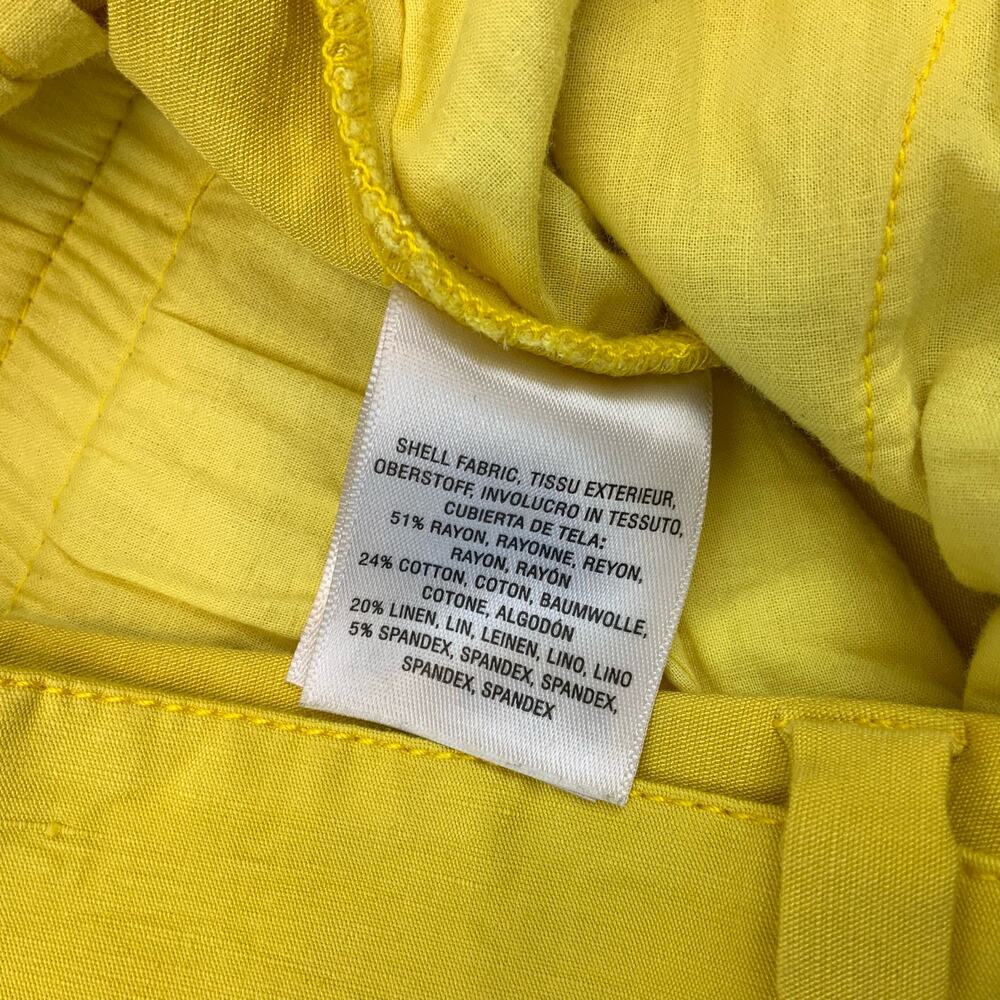 Anthropologie High Waist Pleated Trousers with Belt Limon Yellow Women's Size 8 - Picture 8 of 8